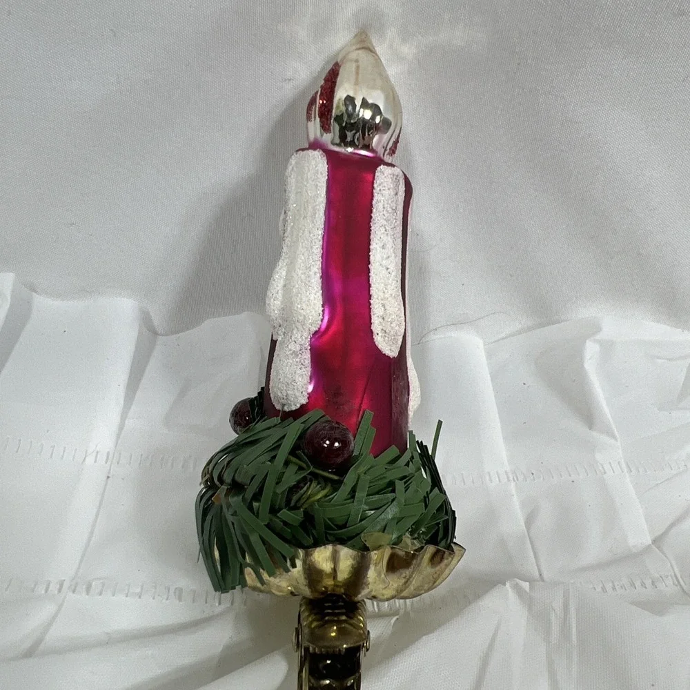 Purple And White‎ Clip-On Candle Ornament